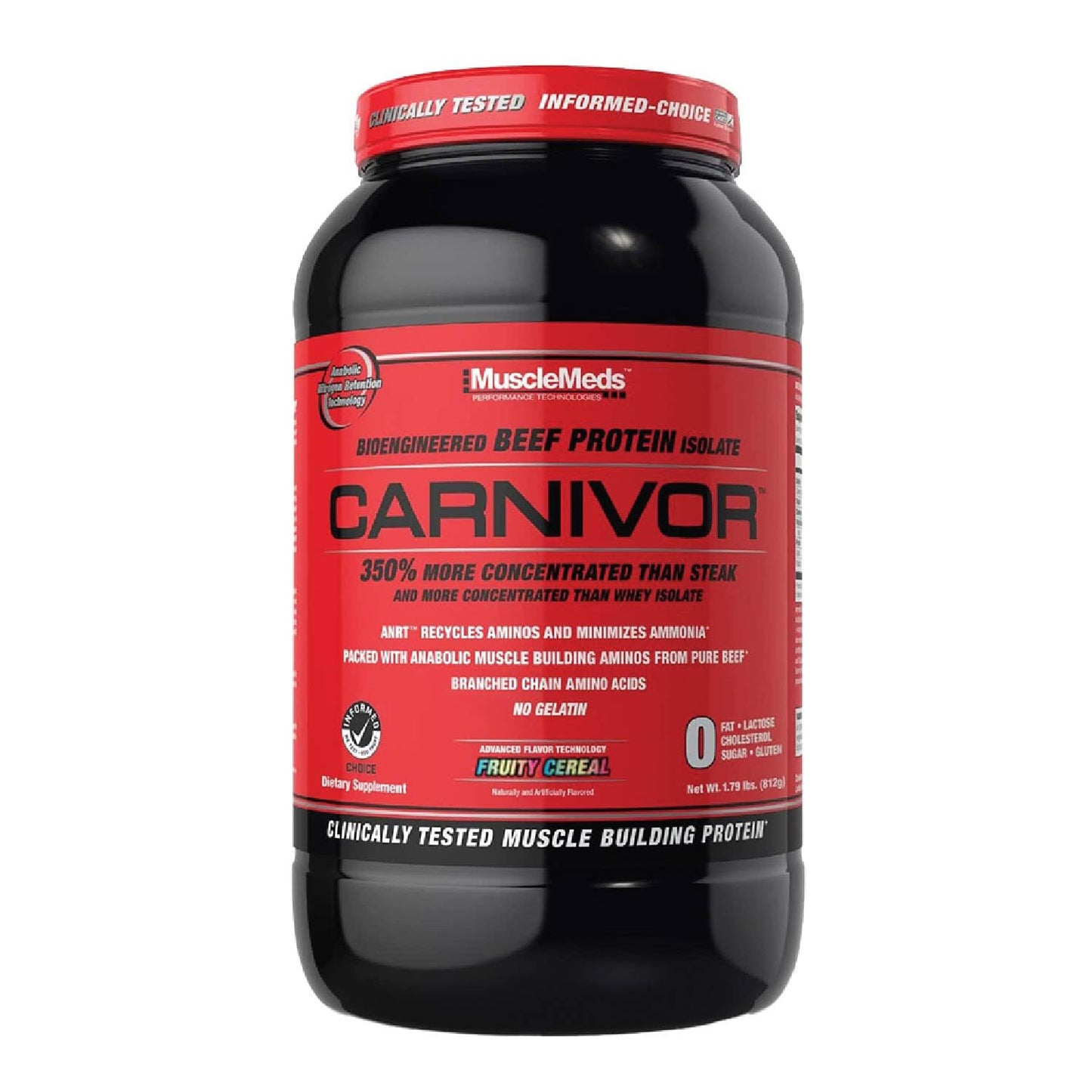 MuscleMeds CARNIVOR Beef Protein Isolate Powder, Muscle Building, Recovery, Lactose Free, Sugar Free, Fat, Free, 23g Protein, Halal Certified, Chocolate, 56 Servings