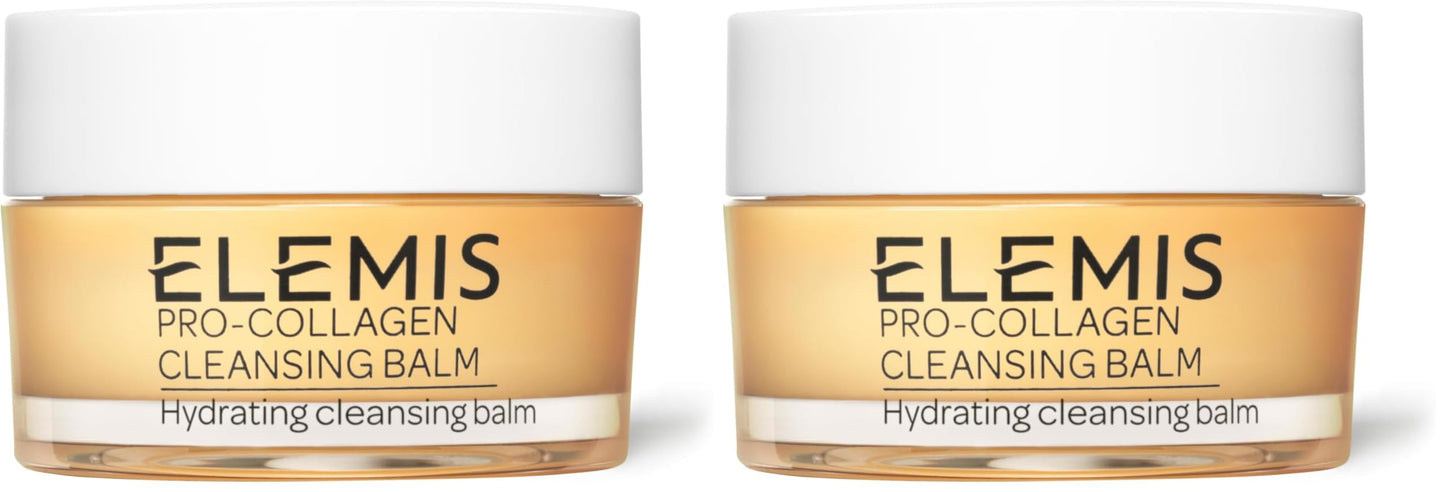 ELEMIS Pro-Collagen Cleansing Balm Makeup Remover, Hydrating Facial Cleanser, Oil Cleanser, Oil Makeup Remover, Deep Cleanse, 20g, Original New (Pack of 2)