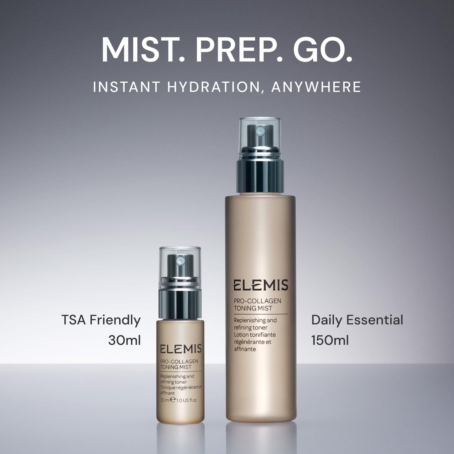 ELEMIS Pro-Collagen Toning Mist 30ml, Hydrating PHA Facial Mist to Refine Pores & Smooth Skin