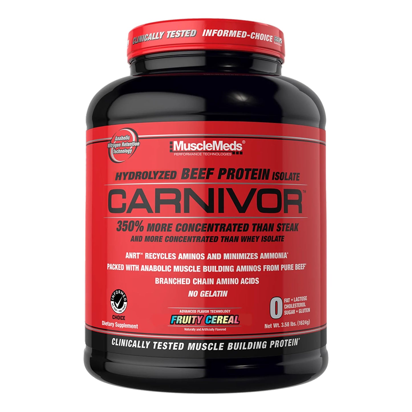 MuscleMeds CARNIVOR Beef Protein Isolate Powder, Muscle Building, Recovery, Lactose Free, Sugar Free, Fat, Free, 23g Protein, Halal Certified, Chocolate, 56 Servings