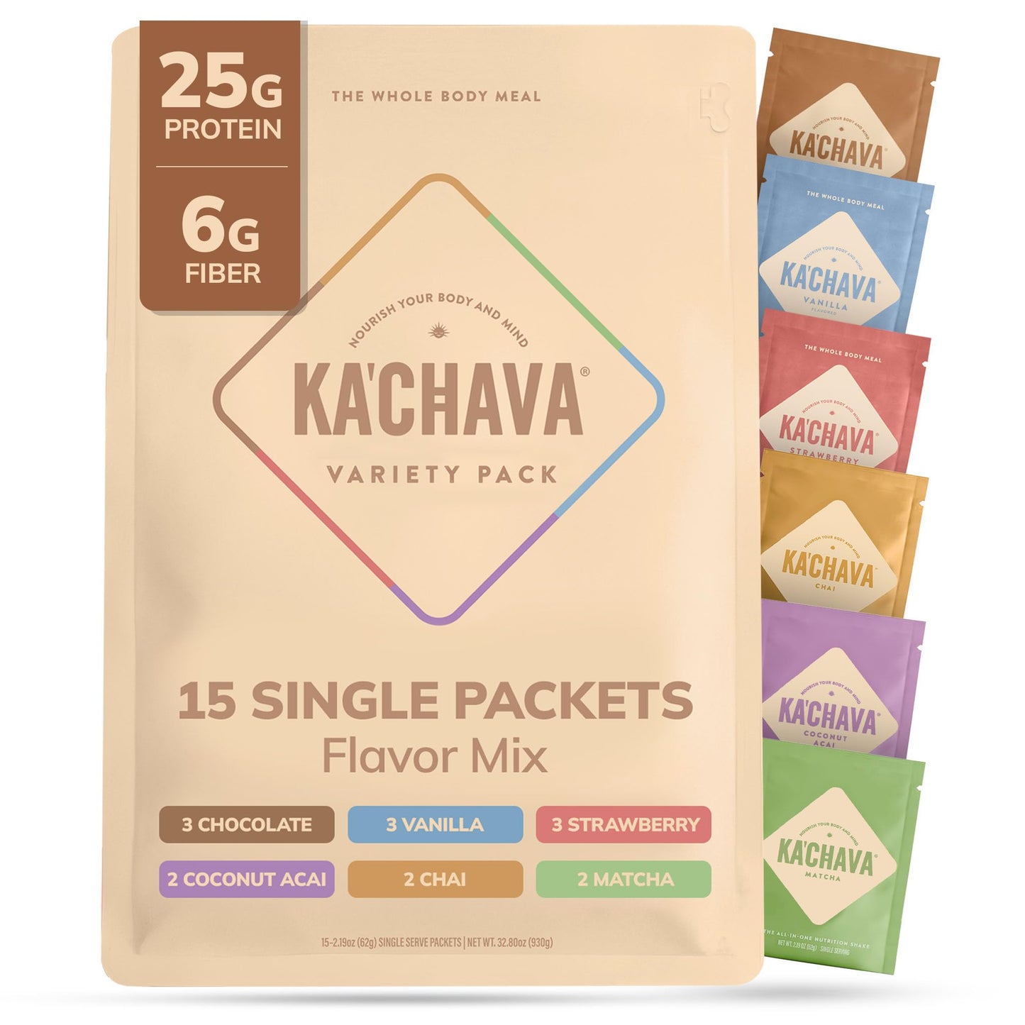 Ka’Chava Whole Body Meal Shake Vanilla 2 lb – Vegan Protein Powder with 85+ Superfoods & Greens – Plant-Based Meal Replacement with Probiotics & Digestive Enzymes – Gluten & Dairy Free (15 Servings)