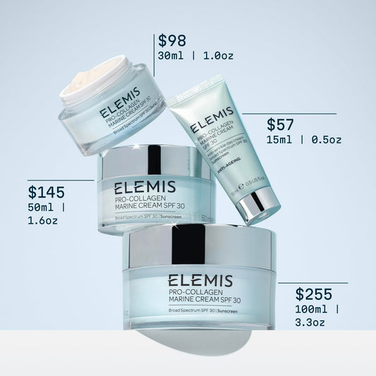 ELEMIS Pro-Collagen Marine Cream SPF 30, Lightweight Anti-Wrinkle Daily Facial Moisturizer, 30 ml