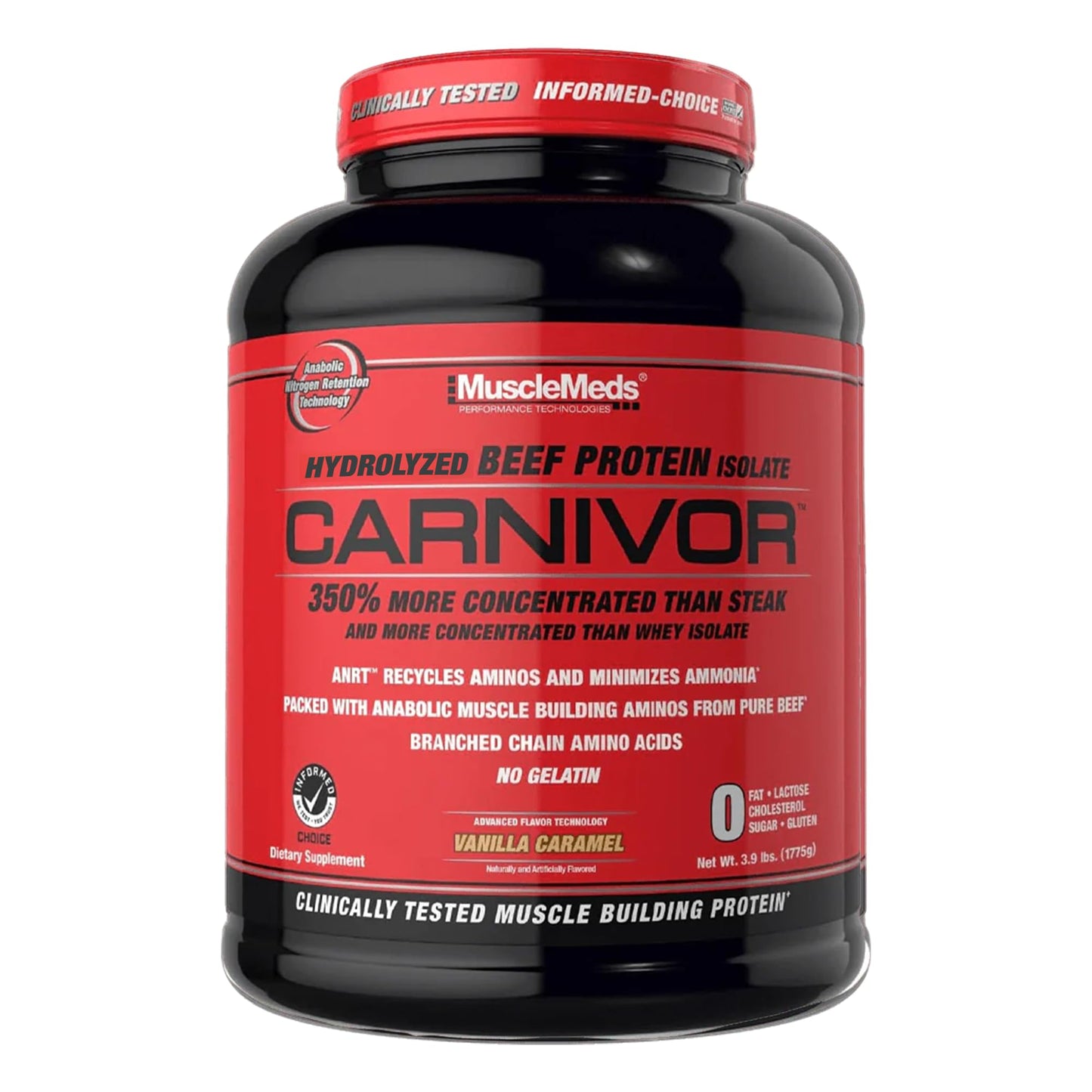 MuscleMeds CARNIVOR Beef Protein Isolate Powder, Muscle Building, Recovery, Lactose Free, Sugar Free, Fat, Free, 23g Protein, Halal Certified, Chocolate, 56 Servings