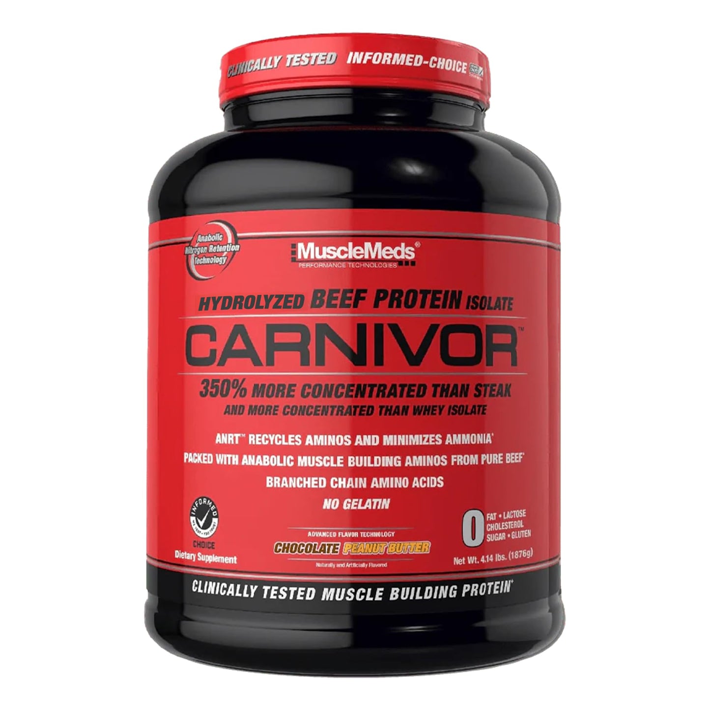 MuscleMeds CARNIVOR Beef Protein Isolate Powder, Muscle Building, Recovery, Lactose Free, Sugar Free, Fat, Free, 23g Protein, Halal Certified, Chocolate, 56 Servings