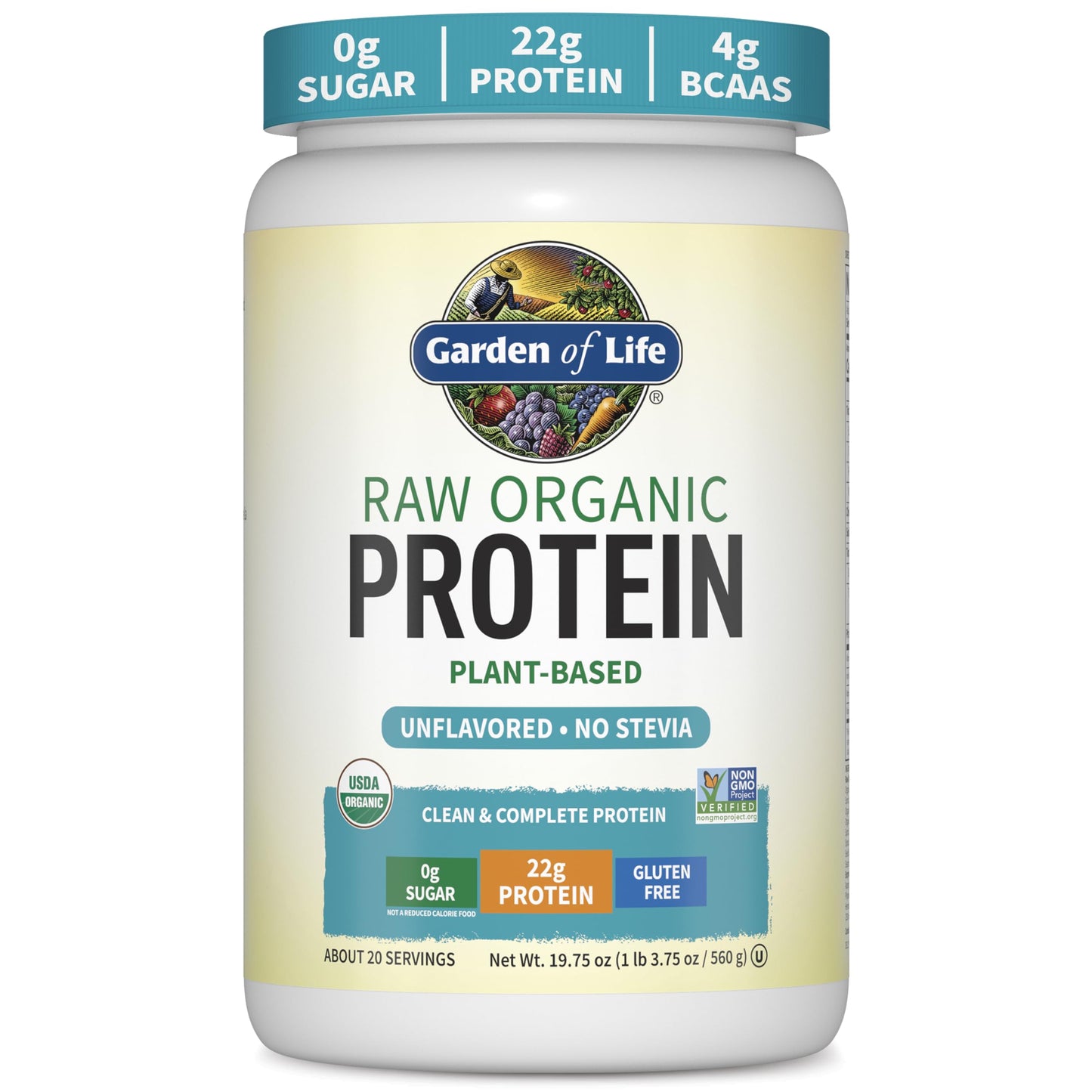 Garden of Life Protein Powder, Vegan Protein Powder, BCAA, Probiotics & Digestive Enzymes, Gluten & Lactose Free, Vanilla, 1.5 LB