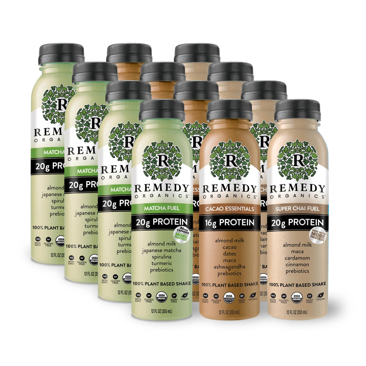 Remedy Organics Variety Assortment Case 10-Pack | Plant Based Protein Shakes, Ready to Drink | USDA Organic, Gluten Free, Dairy Free, Soy Free