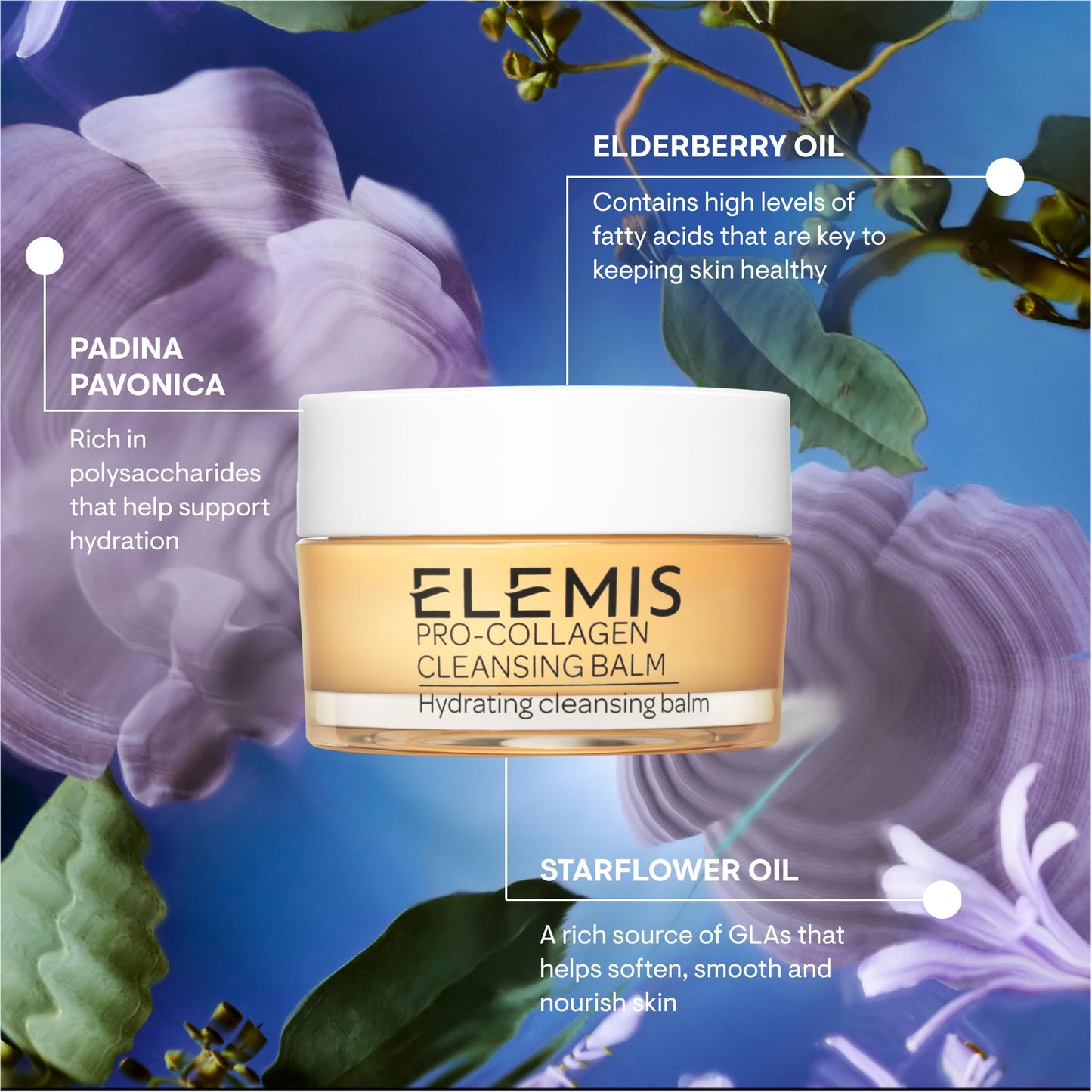 ELEMIS Pro-Collagen Cleansing Balm Makeup Remover, Hydrating Facial Cleanser, Oil Cleanser, Oil Makeup Remover, Deep Cleanse, 20g, Original New (Pack of 2)